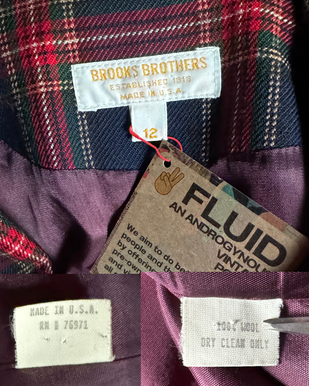 Brooks Brothers Tartan Wool Blazer