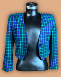 Illustrations Cropped Tartan Blazer