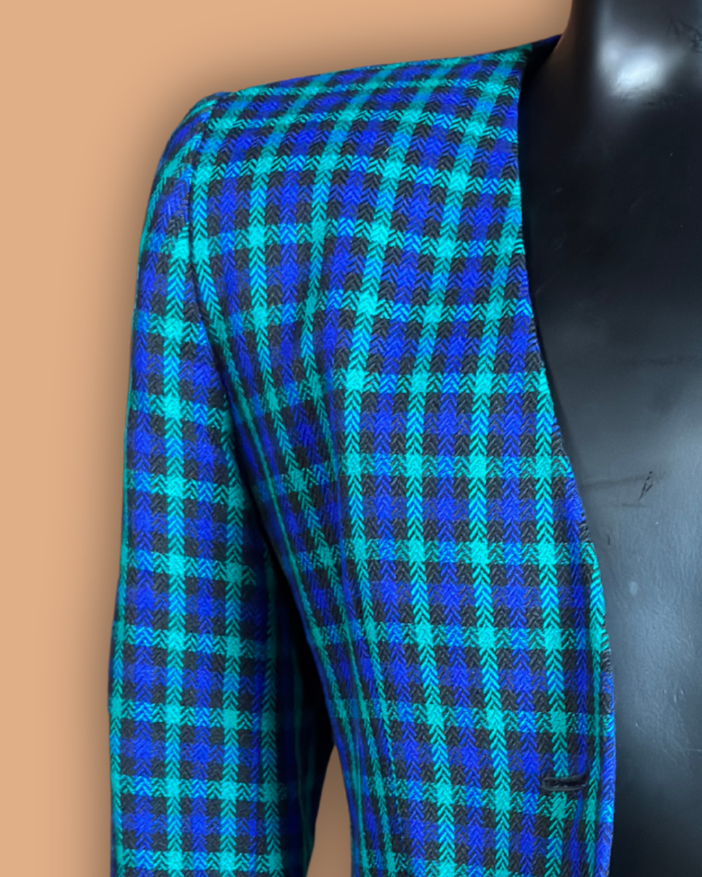 Illustrations Cropped Tartan Blazer