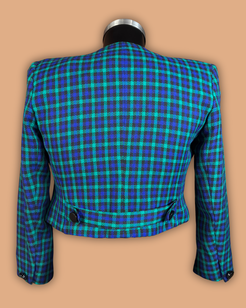 Illustrations Cropped Tartan Blazer