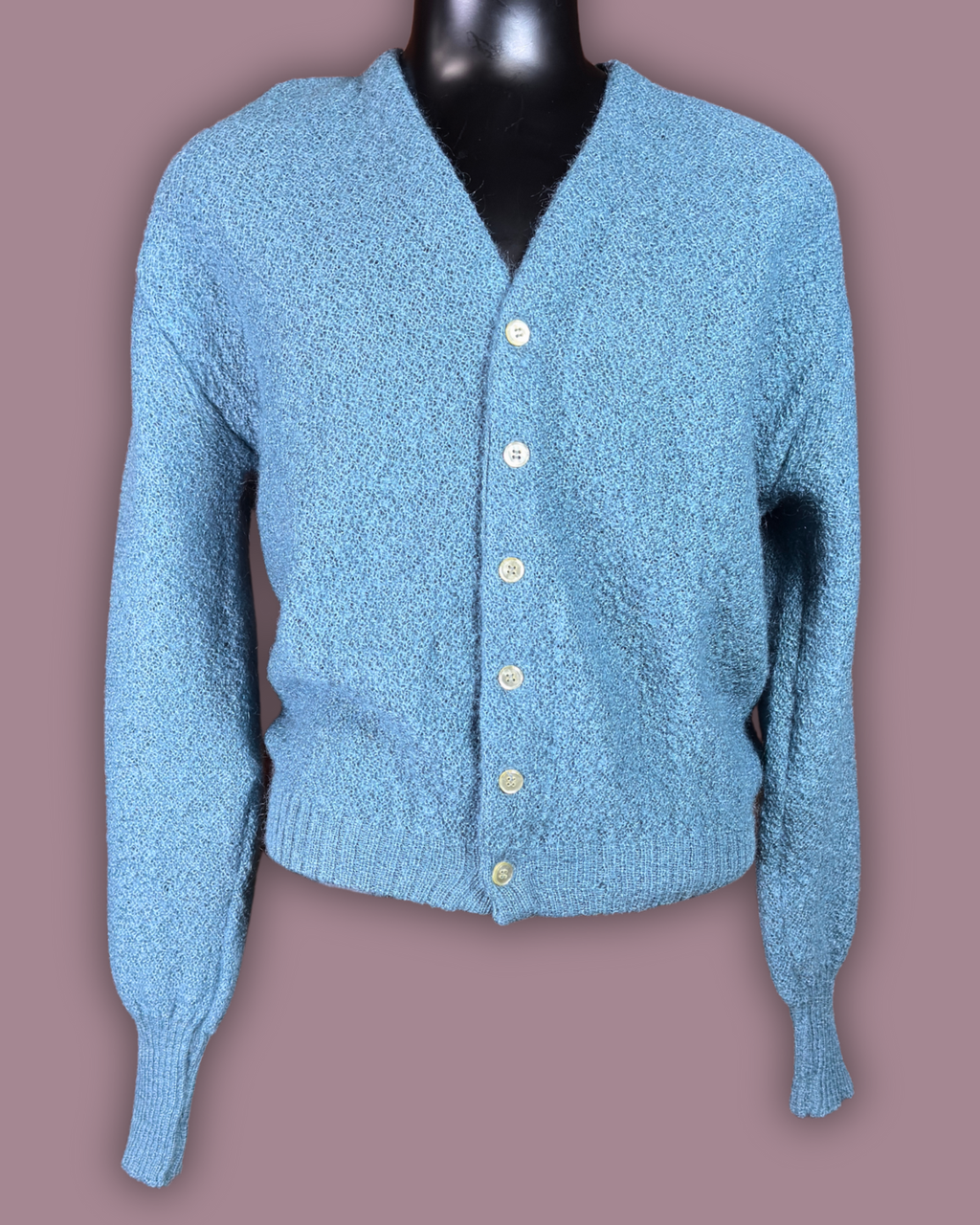 Saxony Casuals Blue Mohair Cardigan