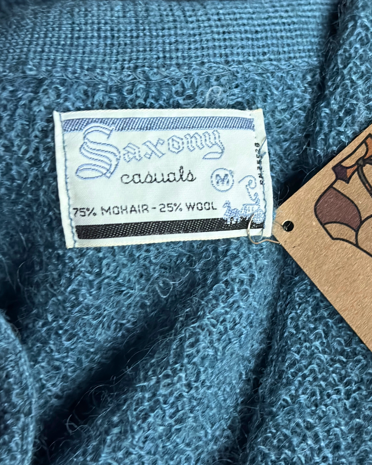 Saxony Casuals Blue Mohair Cardigan