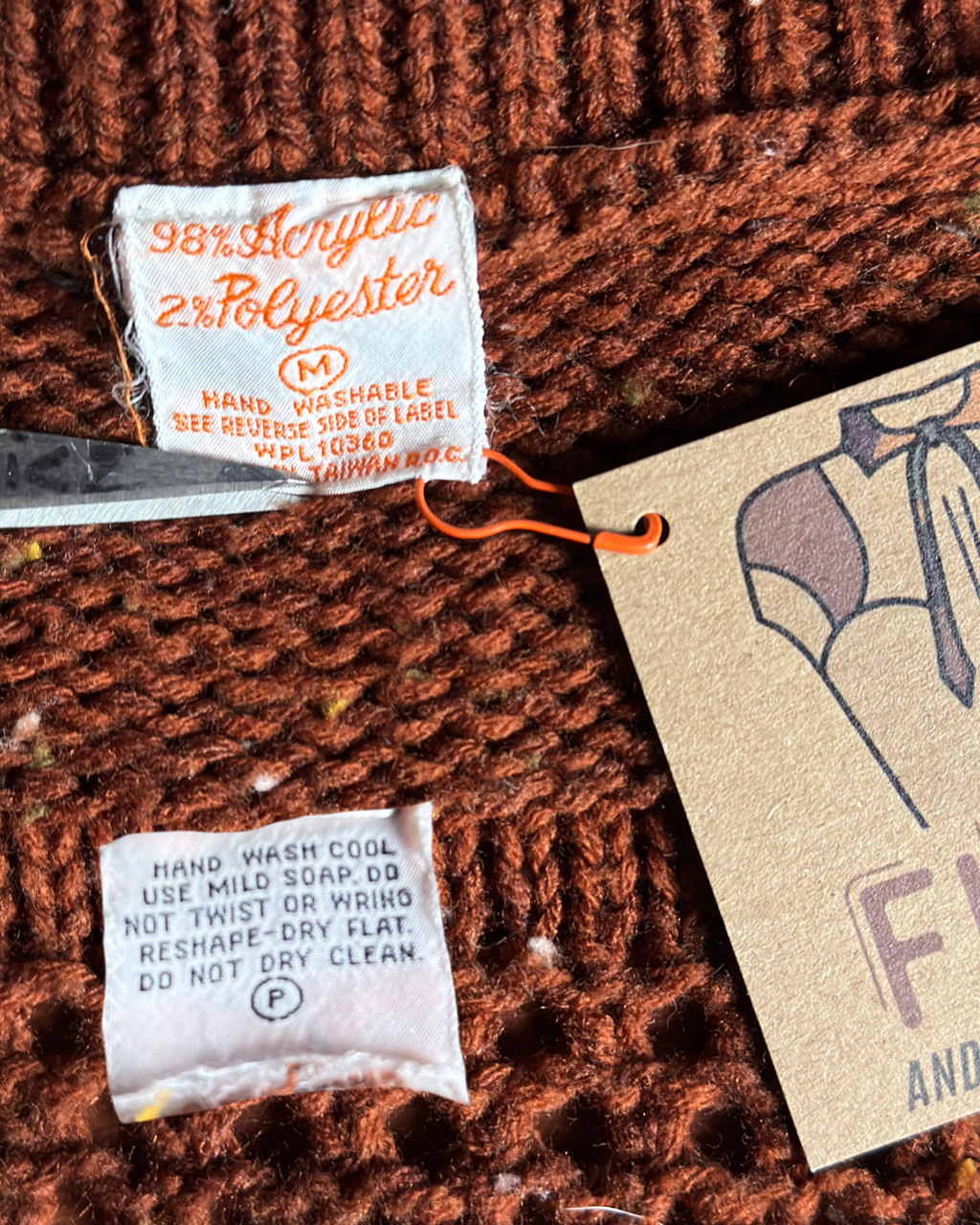 V-neck Knit Brown Cardigan
