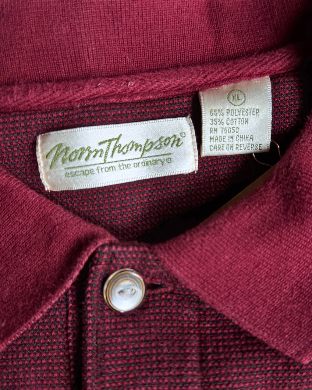 Norm Thompson Maroon Polo Sweatshirt