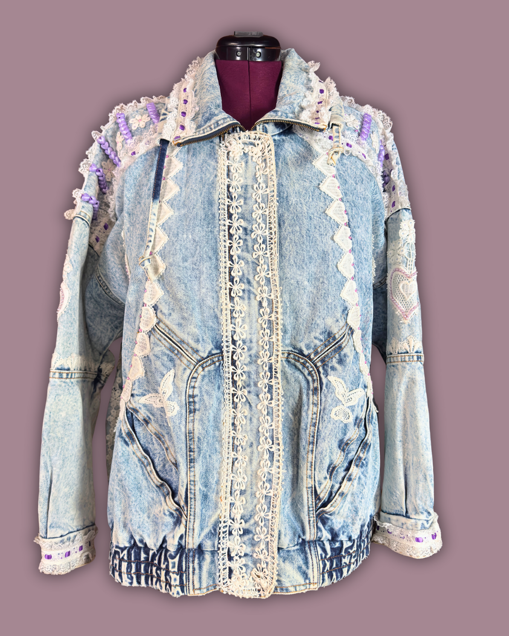 Deb Acid Wash Embelleshed Denim Jacket