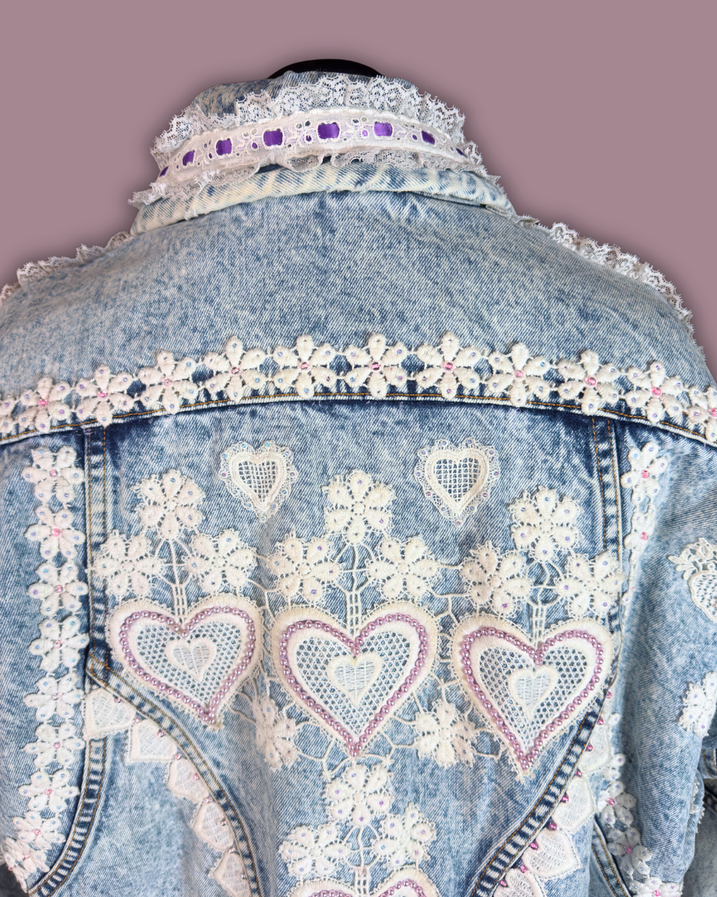 Deb Acid Wash Embelleshed Denim Jacket