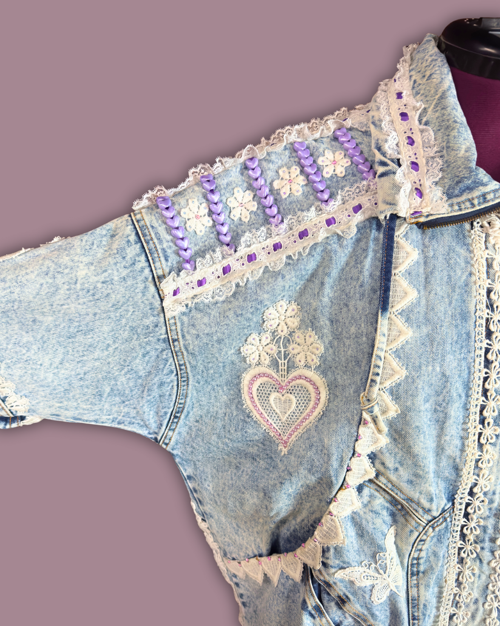Deb Acid Wash Embelleshed Denim Jacket