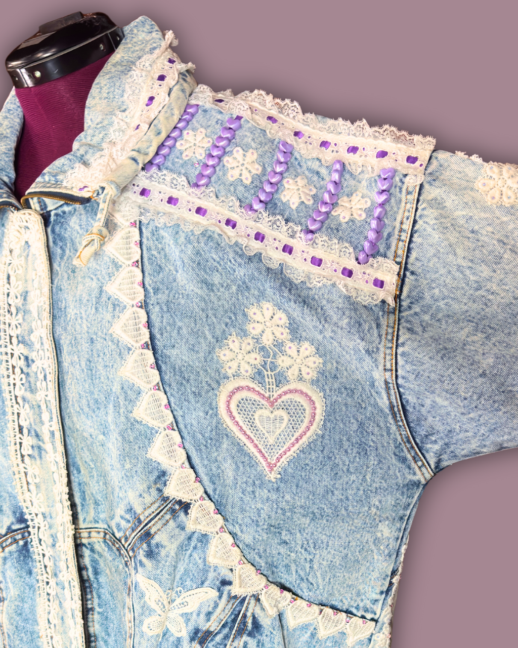 Deb Acid Wash Embelleshed Denim Jacket