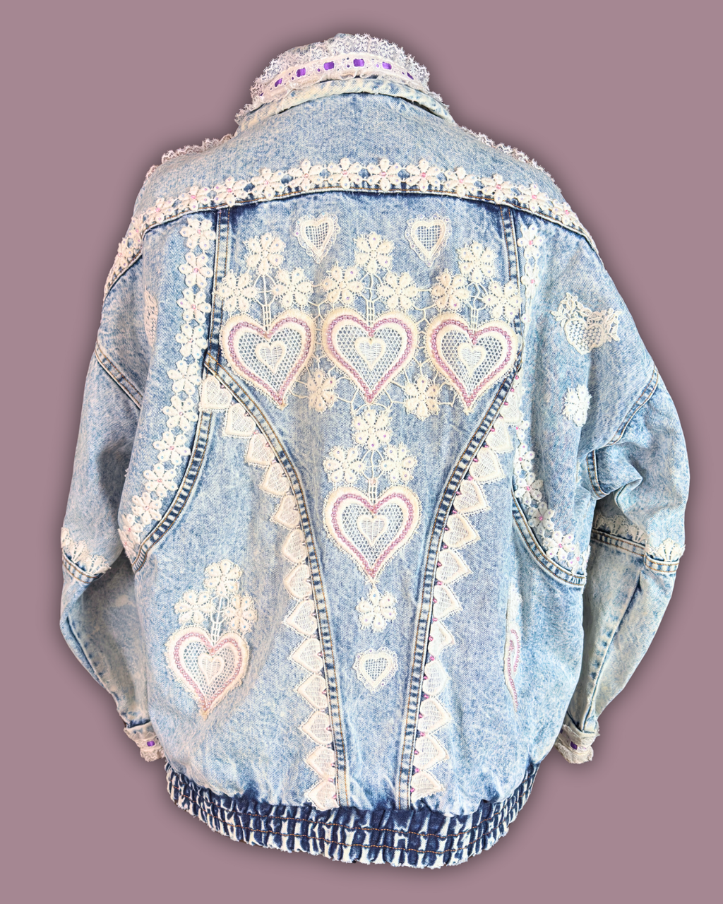 Deb Acid Wash Embelleshed Denim Jacket