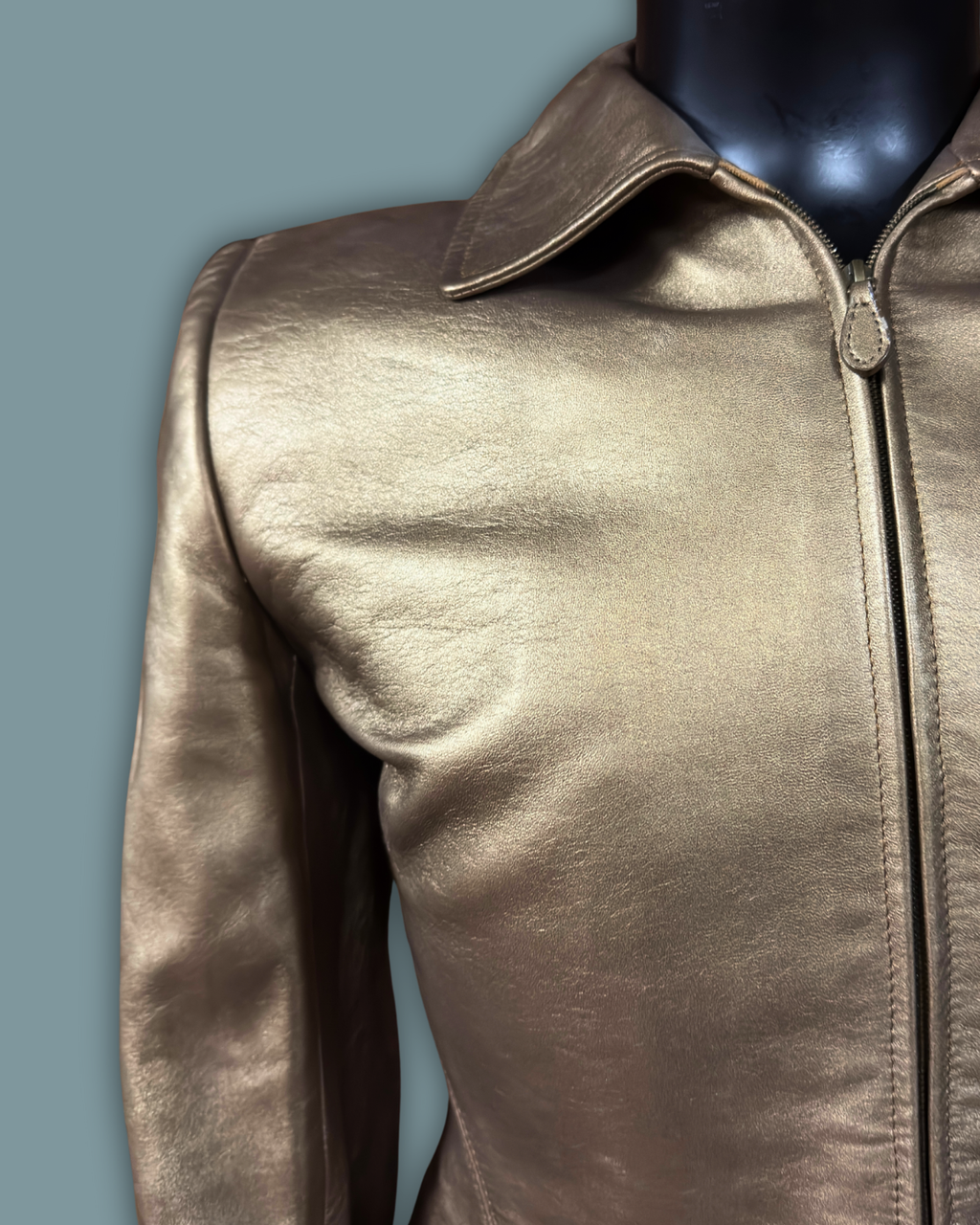 Wathne Gold Leather Jacket