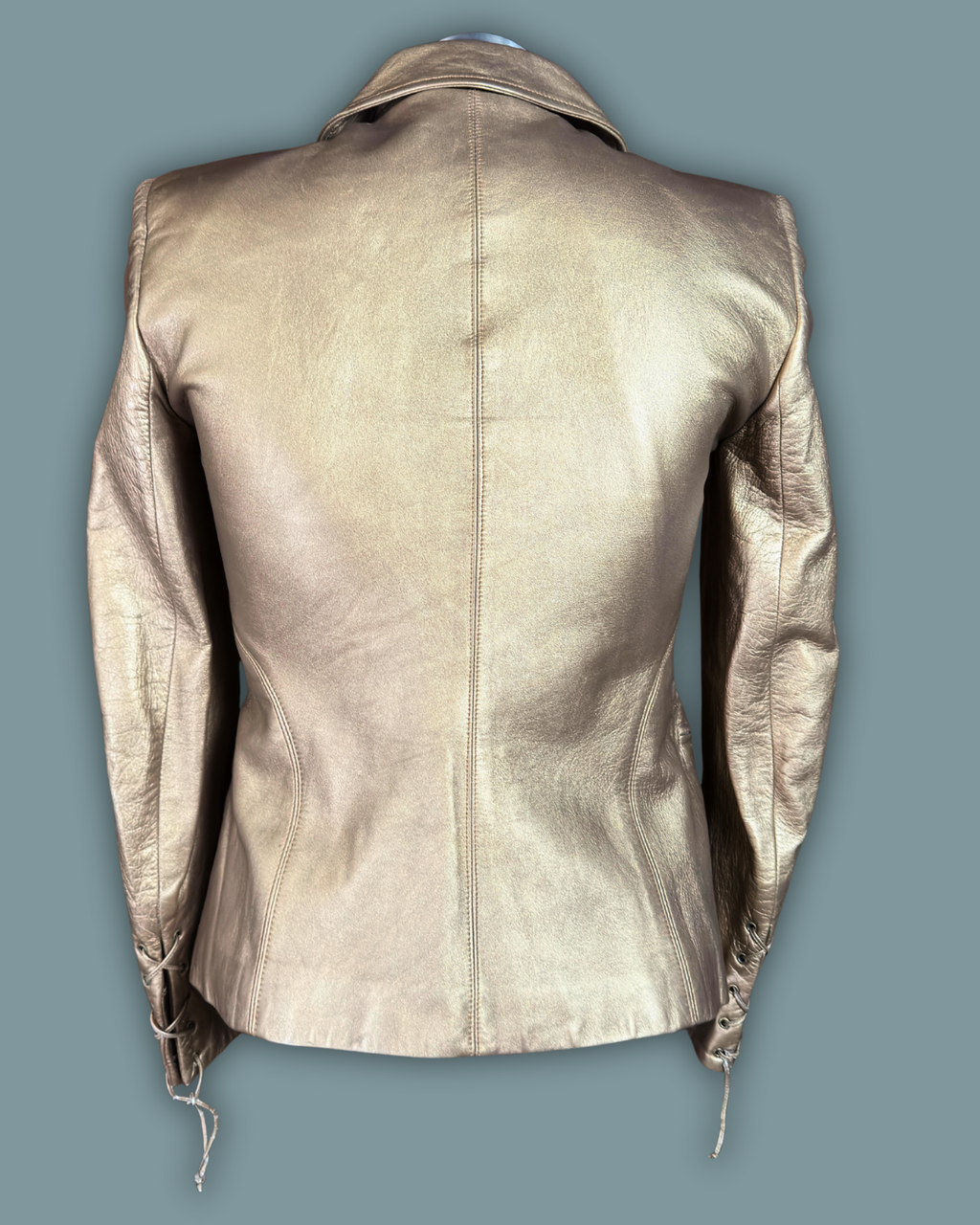 Wathne Gold Leather Jacket