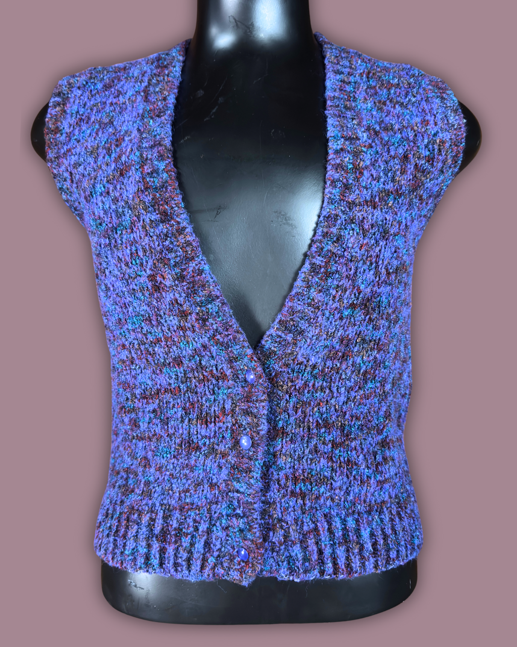 Shapely Knits Purple Sweater Vest