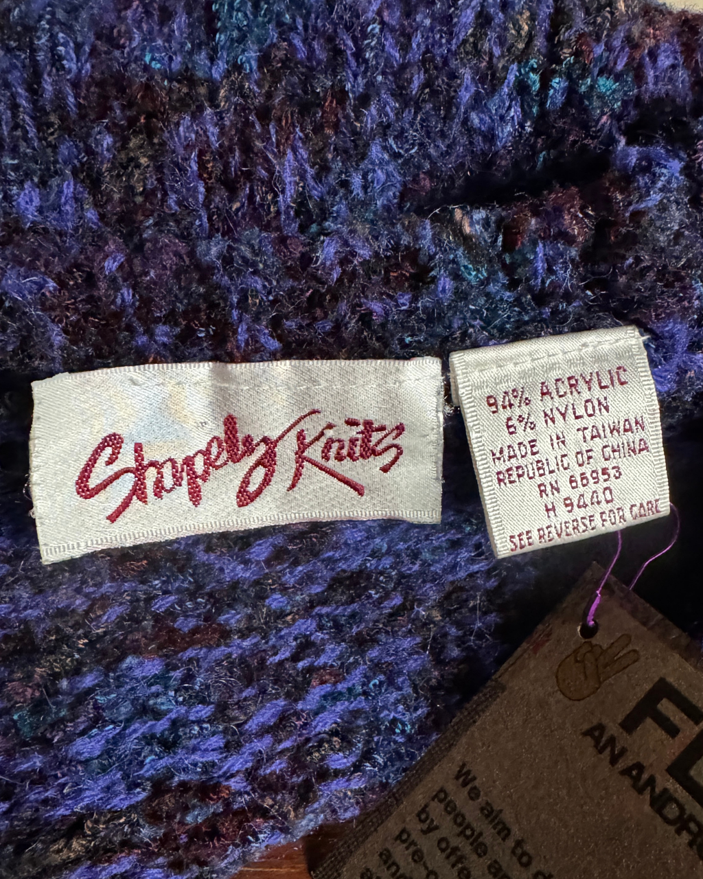 Shapely Knits Purple Sweater Vest