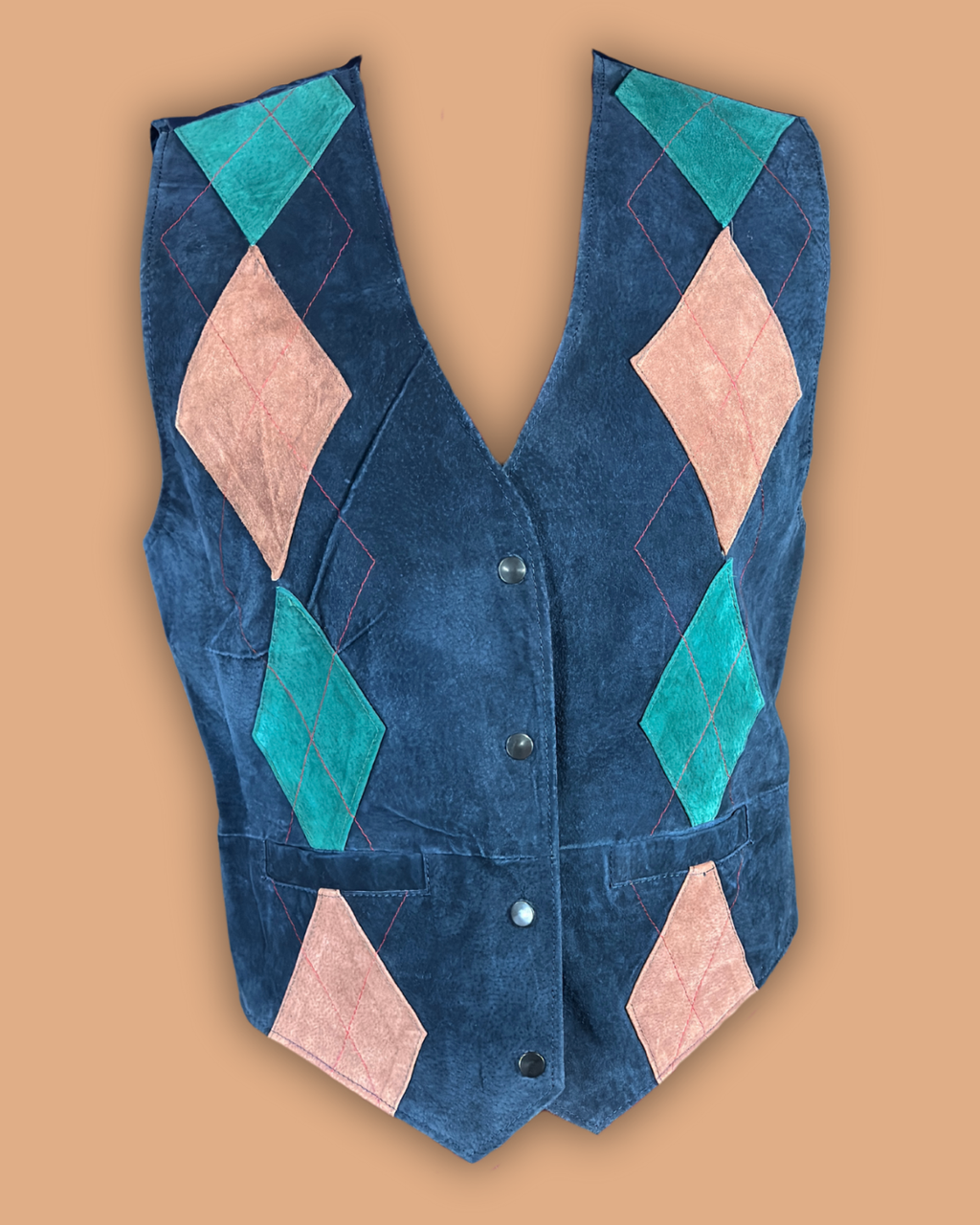 Learsi Leather Argyle Vest