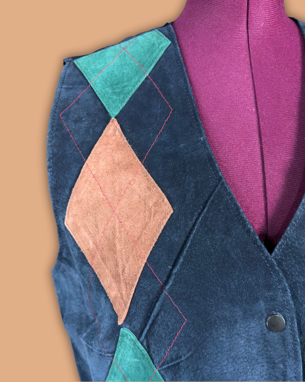 Learsi Leather Argyle Vest