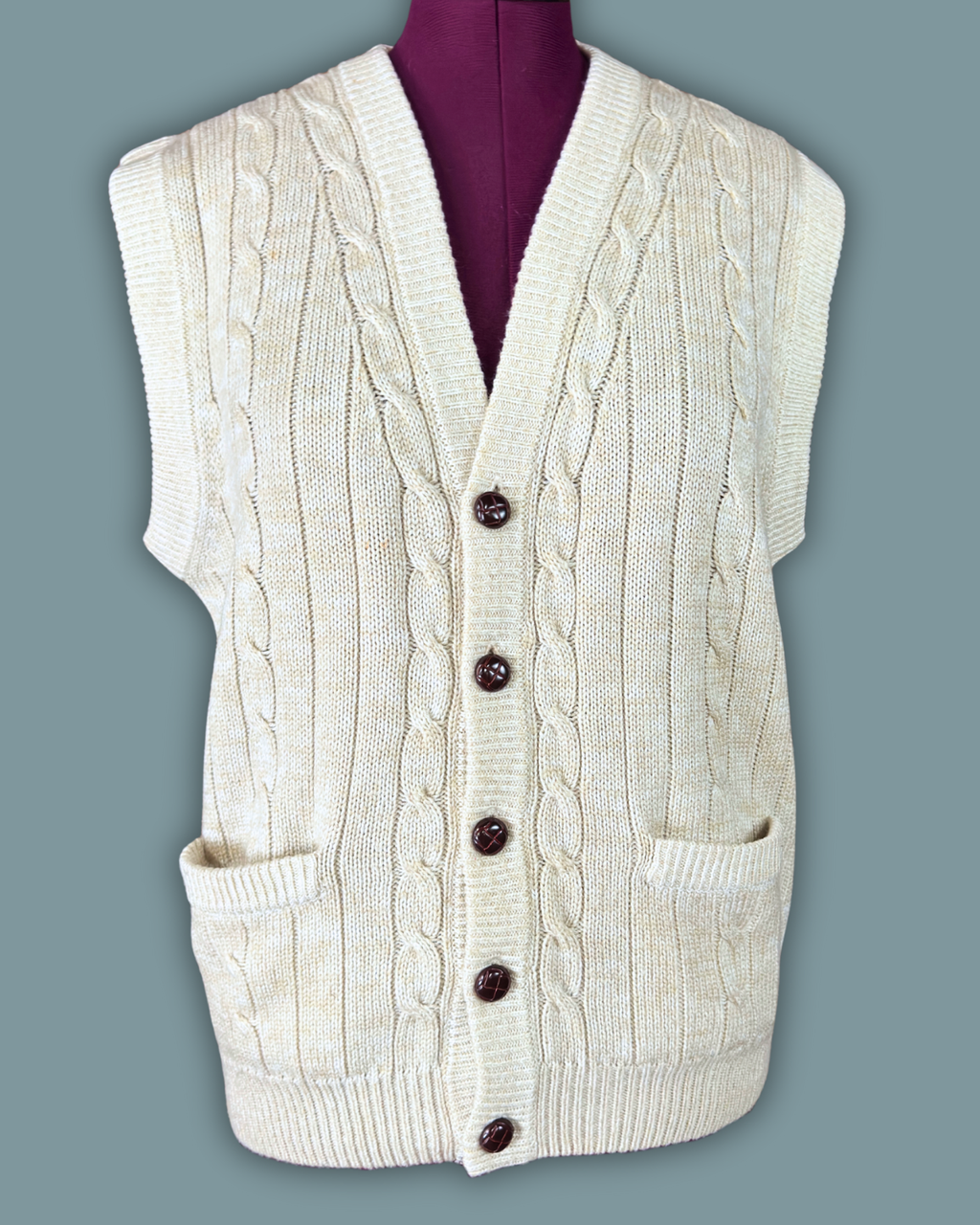 Towncraft Cream Knit Vest