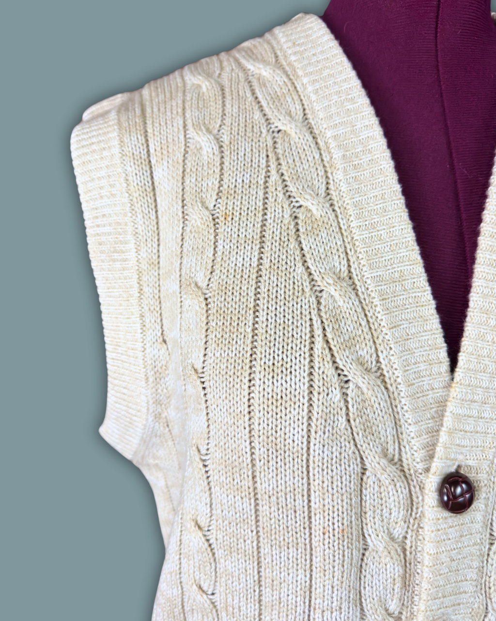Towncraft Cream Knit Vest