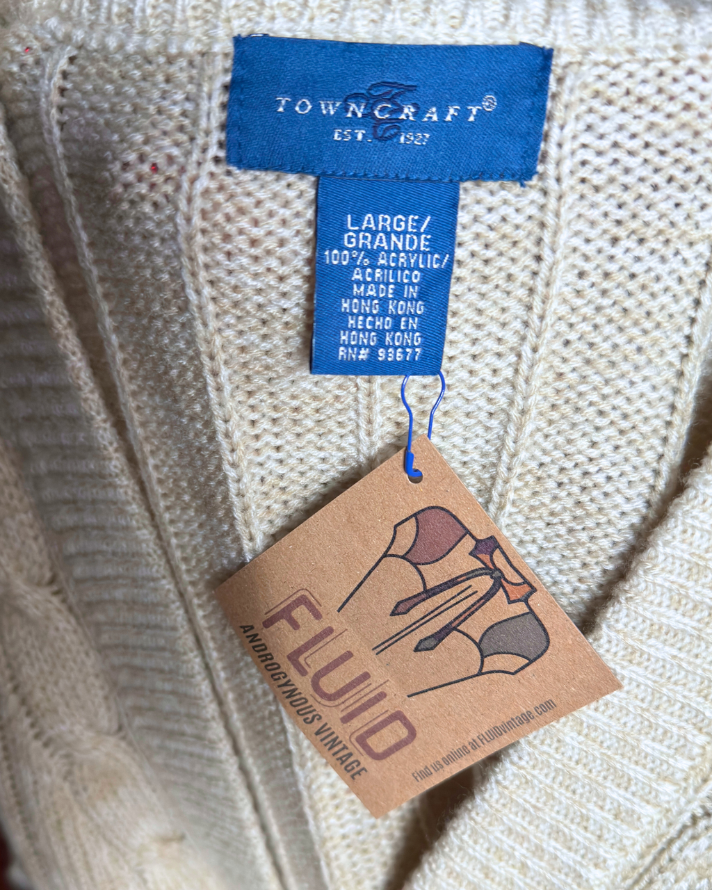 Towncraft Cream Knit Vest