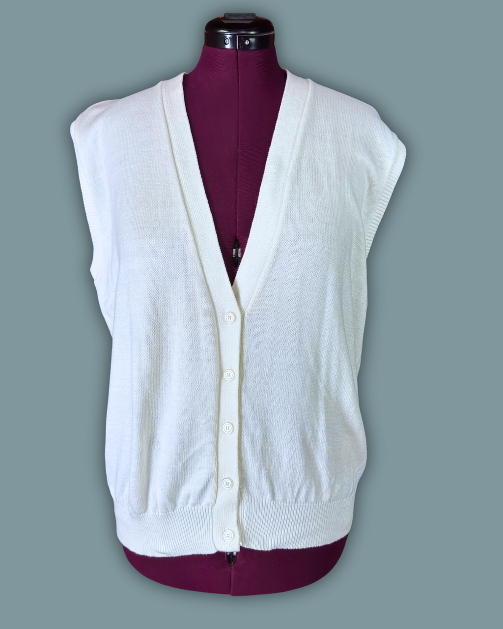 Mixed Blues White Knit Vest