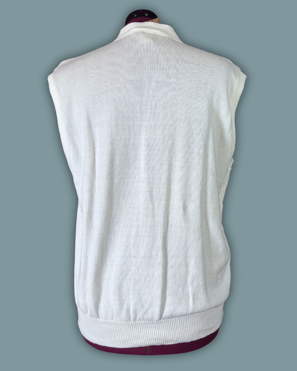 Mixed Blues White Knit Vest