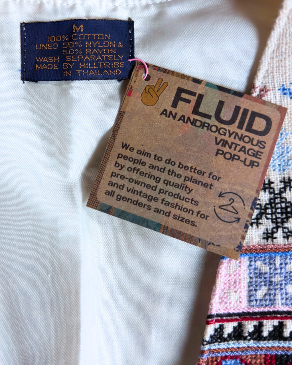Hilltribe White & Pink Thai Vest