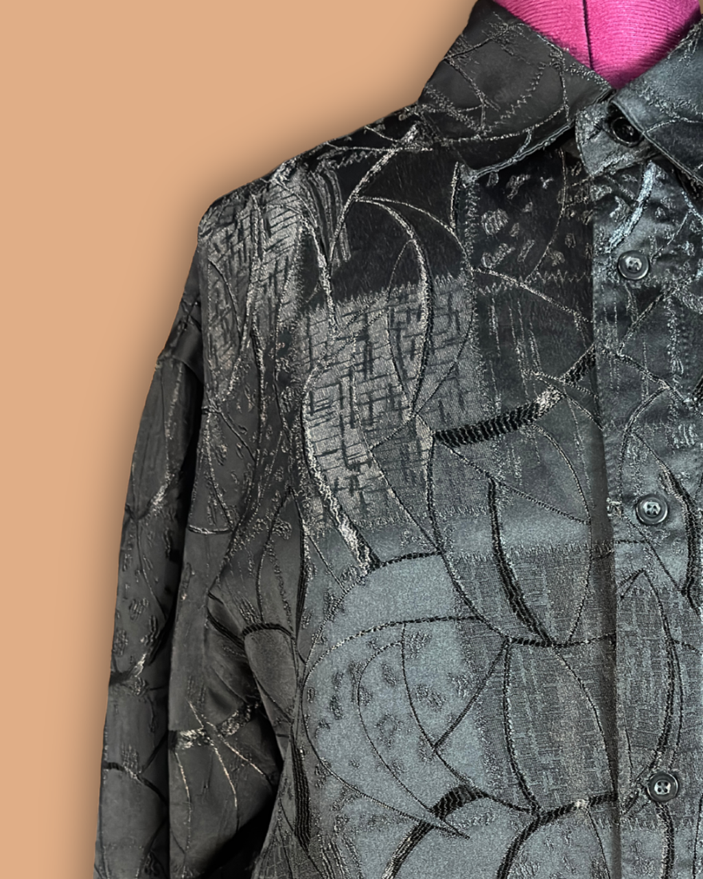 Syllables System Black Threadwork Shirt