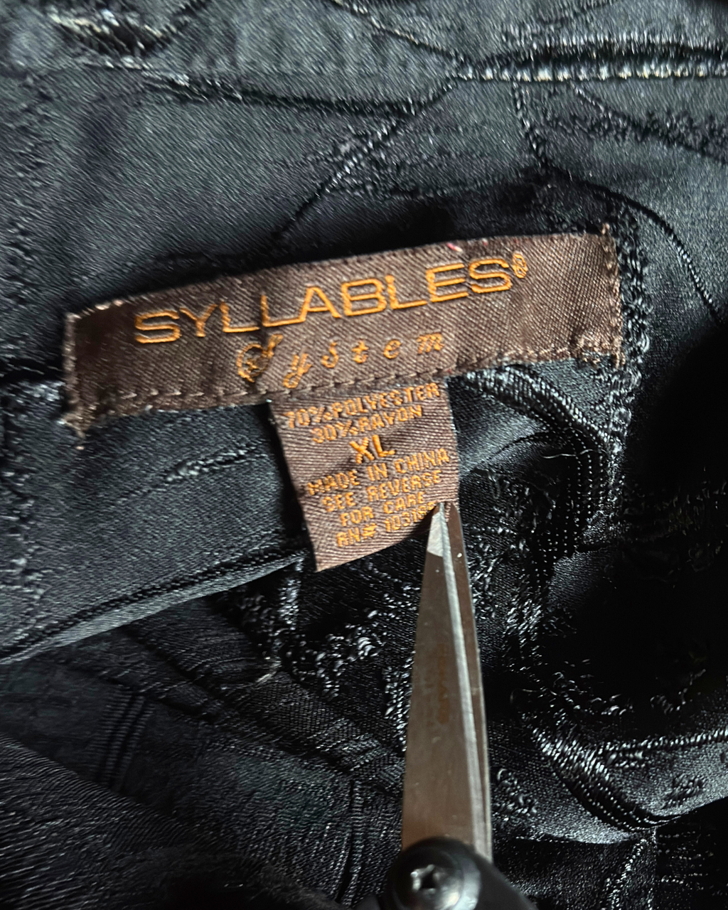 Syllables System Black Threadwork Shirt